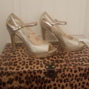 Gold high heels